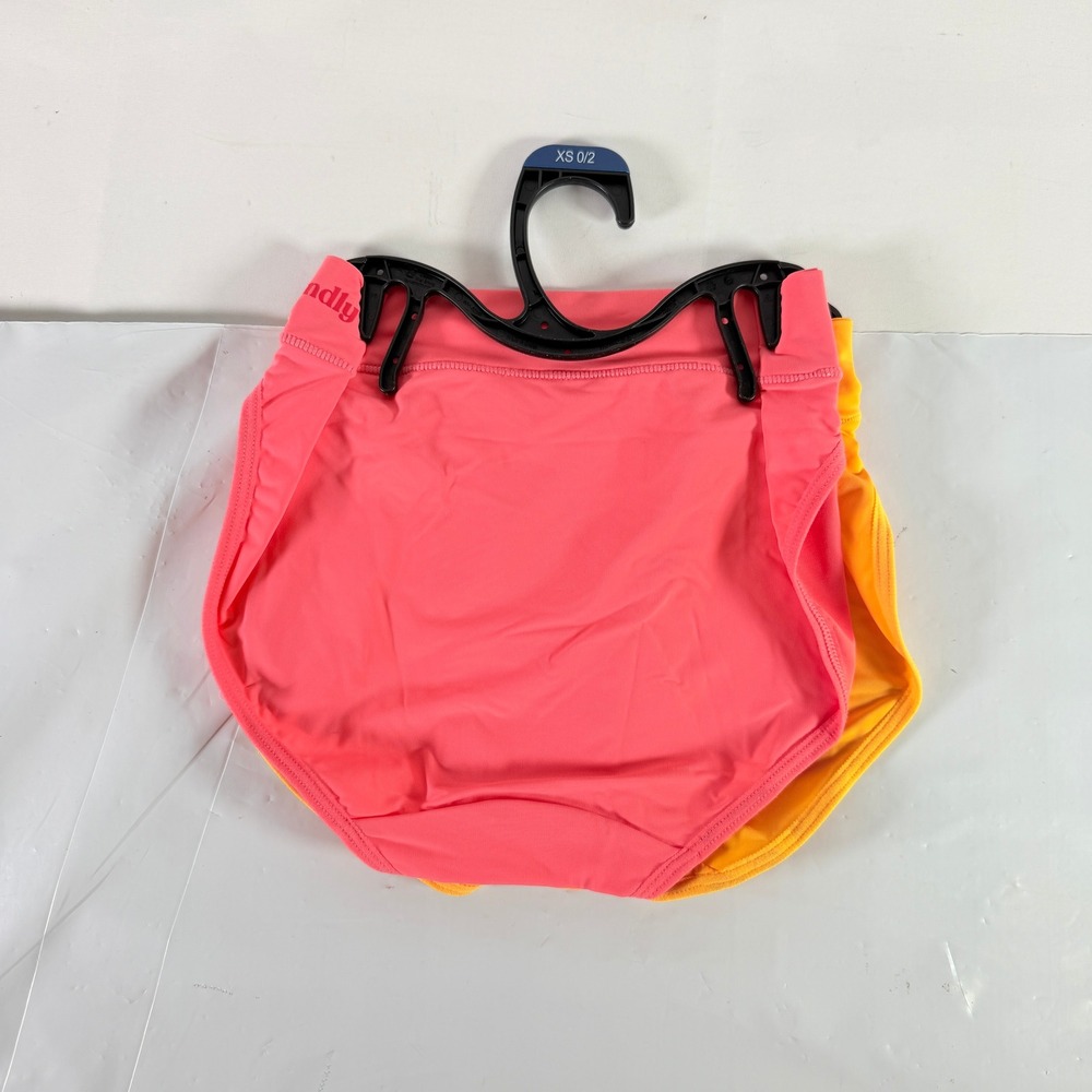 Kindly Women XS Cross-Over High-Cut Panties 2-Pack Blazing Orange Coral